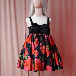 Quinn Vibrant Black and Pink Floral Attire